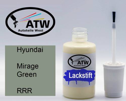 Hyundai, Mirage Green, RRR: 20ml Lackstift, von ATW Autoteile West.